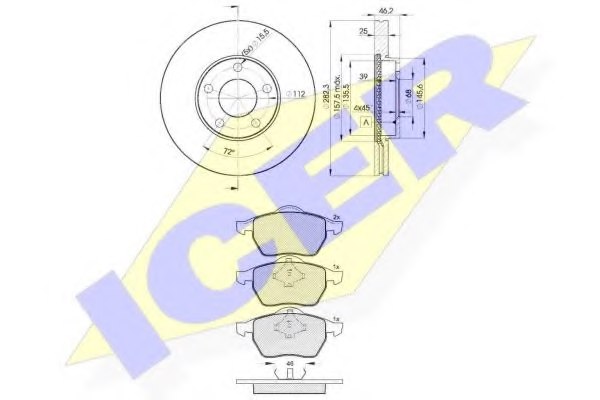 ICER 31138-5306 Brake Set, disc brakes
